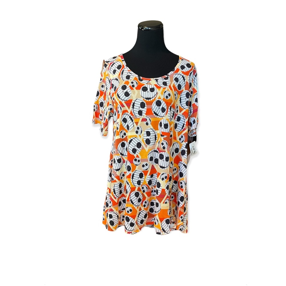 L LuLaRoe Disney Perfect Tee NEW Halloween Jack Skellington Fall Large